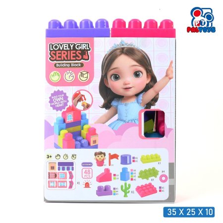 طقم مكعبات تركيب مع شخصية أميرة وقلعة